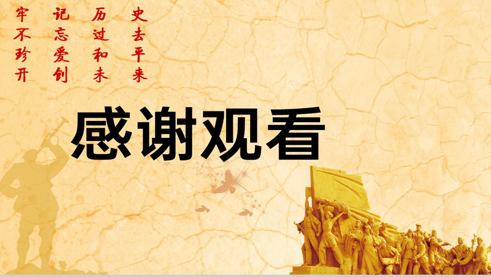 黄色简约缅怀先烈勿忘国耻从九一八到西安事变主题教育PPT模板