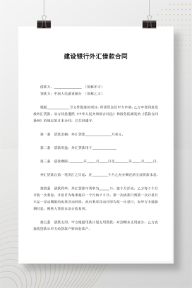建设银行外汇借款合同